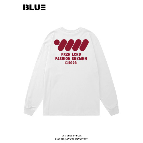 歐美式休閒風純棉長袖t恤男260g秋冬重磅圓領寬松上衣情侶ins潮牌