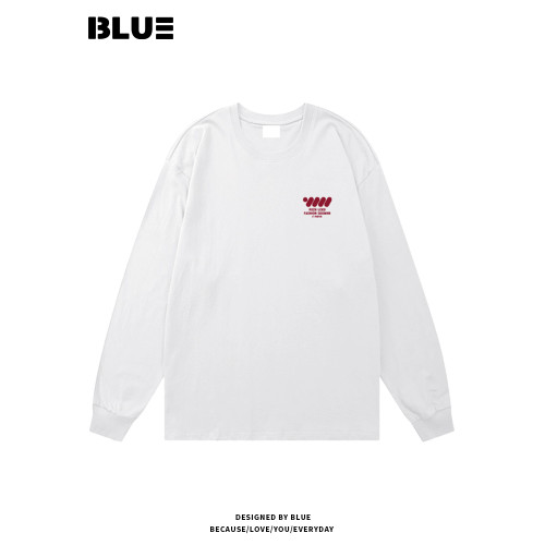 歐美式休閒風純棉長袖t恤男260g秋冬重磅圓領寬松上衣情侶ins潮牌