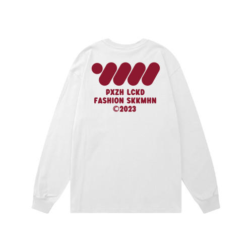 歐美式休閒風純棉長袖t恤男260g秋冬重磅圓領寬松上衣情侶ins潮牌