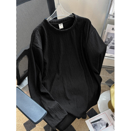 長袖T恤男秋季韓版痞帥寬松休閒日系復古簡約純色打底衫墊肩上衣 長袖T恤男秋季韓版痞帥寬松休閒日系復古簡約純色打底衫墊肩上衣