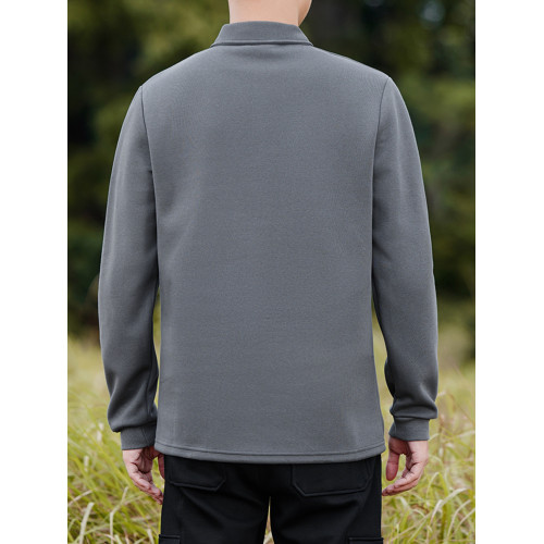 春秋季長袖Polo衫男士翻領衛衣韓版潮流高級感個性拼接T恤打底衫