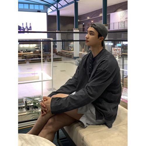 碧捨男士秋冬純色打底衫韓版潮流寬松T恤灰色做舊百搭ins休閒上衣 碧捨男士秋冬純色打底衫韓版潮流寬松T恤灰色做舊百搭ins休閒上衣