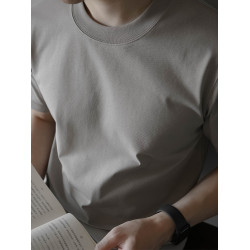 220G索羅娜SORONA科技混紡棉速乾男士休閒打底純色短袖T恤白夏季