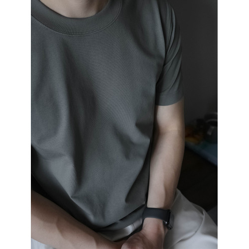 220G索羅娜SORONA科技混紡棉速乾男士休閒打底純色短袖T恤白夏季