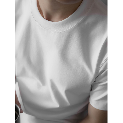 220G索羅娜SORONA科技混紡棉速乾男士休閒打底純色短袖T恤白夏季