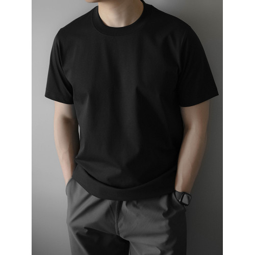 220G索羅娜SORONA科技混紡棉速乾男士休閒打底純色短袖T恤白夏季