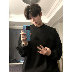 cleanfit美式重磅圓領衛衣男款秋季ootd加絨長袖t恤內搭打底上衣