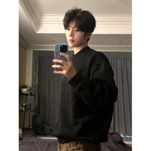 cleanfit美式重磅圓領衛衣男款秋季ootd加絨長袖t恤內搭打底上衣 cleanfit美式重磅圓領衛衣男款秋季ootd加絨長袖t恤內搭打底上衣