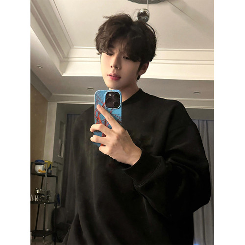 cleanfit美式重磅圓領衛衣男款秋季ootd加絨長袖t恤內搭打底上衣 cleanfit美式重磅圓領衛衣男款秋季ootd加絨長袖t恤內搭打底上衣