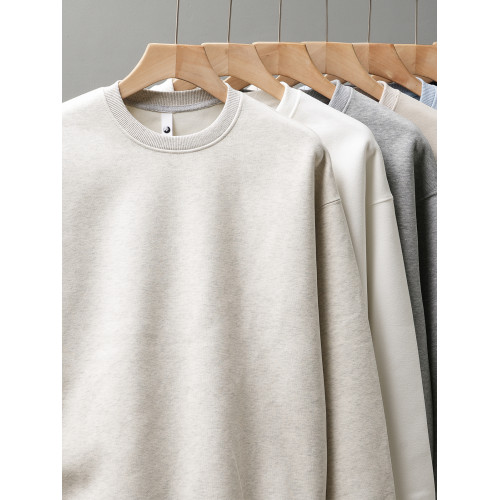 460G重磅加絨衛衣男2025秋冬款美式寬松純色圓領打底衫長袖外套潮 460G重磅加絨衛衣男2025秋冬款美式寬松純色圓領打底衫長袖外套潮