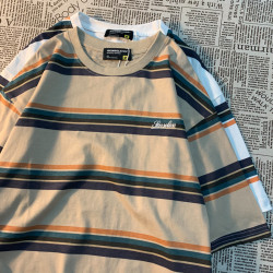 Cmyjn原創 日系復古潮牌條紋短袖t恤男女情侶寬松bf風百搭半袖tee