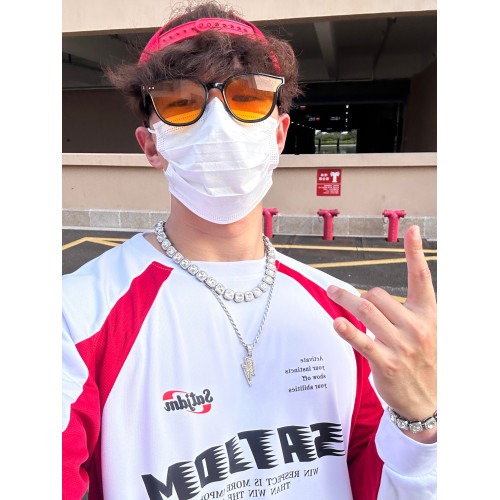 Satjdm美式長袖拼接撞色插肩復古籃球運動訓練T恤健身跑步體育生