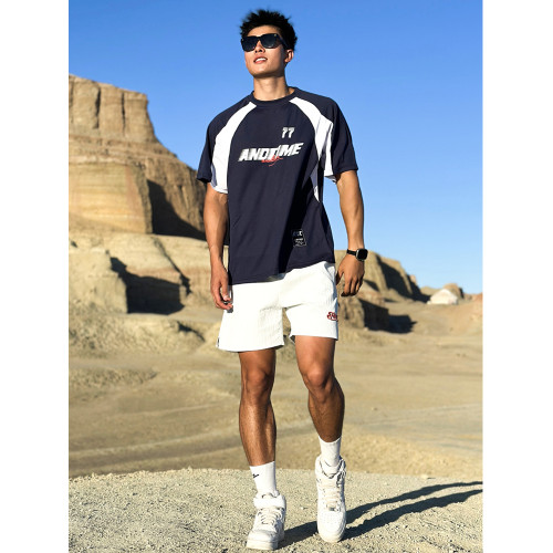 andtime復古短袖籃球【敭帆】運動跑步健身速乾透氣訓練服美式T恤