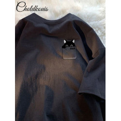 2025新款夏季短袖t恤男士港風潮牌寬松體恤上衣潮流ins半截袖純棉