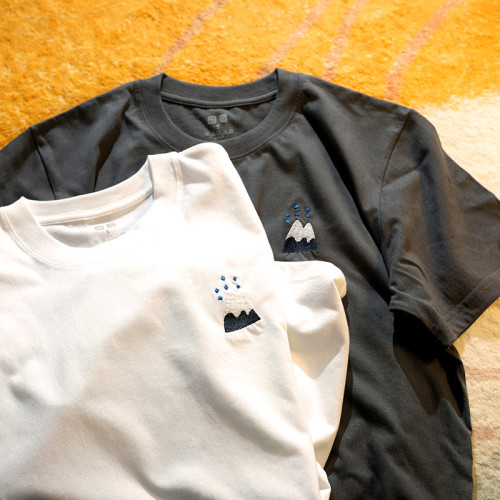 Upch 終日看山不厭山t恤日系刺綉短袖男女生寬松百搭上衣情侶純棉 Upch 終日看山不厭山t恤日系刺綉短袖男女生寬松百搭上衣情侶純棉