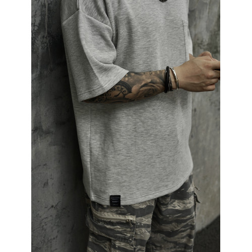 Gnomes lab 3.0軟糯親膚300g空氣層純色口袋短袖打底圓領T恤日系