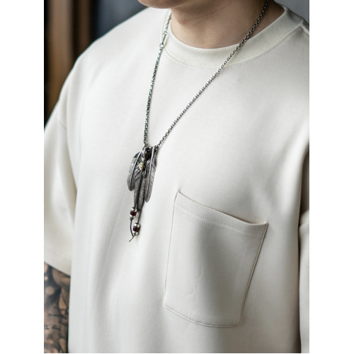 Gnomes lab 3.0軟糯親膚300g空氣層純色口袋短袖打底圓領T恤日系