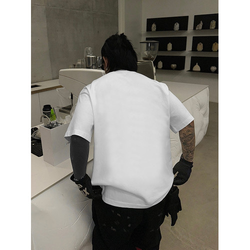 白鶴大大360克重磅純棉基礎純色打底T恤圓領寬松休閒簡約半袖短袖