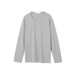 慵懶風u型大領t恤男高級感寬松長袖低領打底衫戶外運動防曬罩衫潮