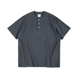 IDLT 寬松亨利領 320g重磅 廓形落肩圓領T恤全棉TEE百搭街頭潮ins