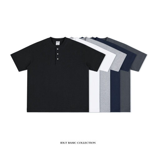 IDLT 寬松亨利領 320g重磅 廓形落肩圓領T恤全棉TEE百搭街頭潮ins