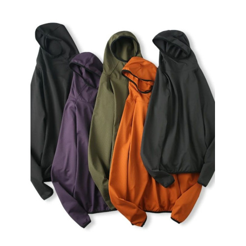 尾貨彈力泡泡紗男女同款戶外山系寬松連帽薄款套頭衛衣帽衫 尾貨彈力泡泡紗男女同款戶外山系寬松連帽薄款套頭衛衣帽衫