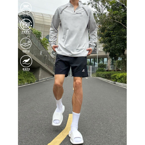 andtime長袖拉鍊t恤城市戶外運動健身跑步籃球訓練騎行速乾排汗潮