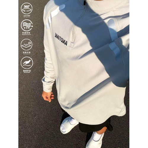 andtime長袖拉鍊t恤城市戶外運動健身跑步籃球訓練騎行速乾排汗潮