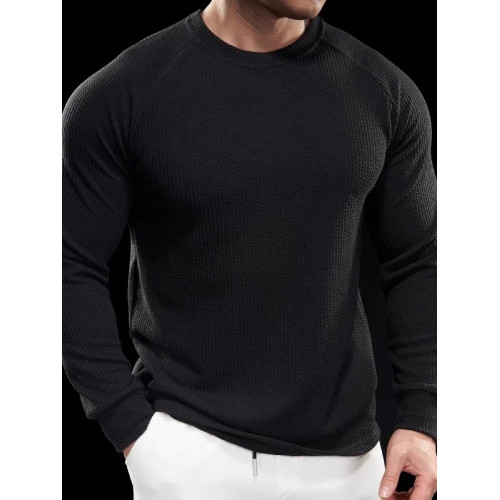 Light Weight男士運動健身長袖T恤跑步休閒訓練衣服上衣舒適透氣