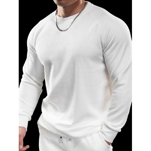 Light Weight男士運動健身長袖T恤跑步休閒訓練衣服上衣舒適透氣