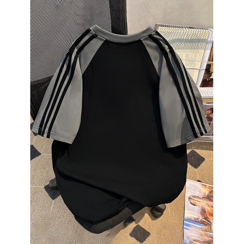 美式趣味動漫人物字母印花短袖T恤衫情侶款夏季潮酷重磅純棉上衣