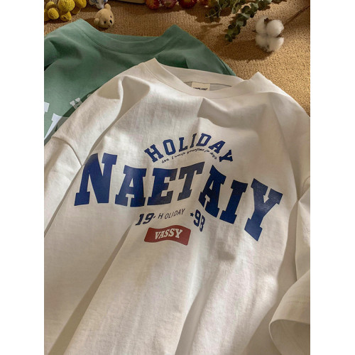 100%重磅純棉美式短袖男款夏季復古衣服潮牌上衣寬松潮流潮男t恤