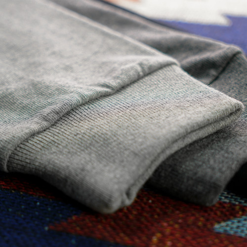 250g 阿美哢嘰復古小領口重磅厚實純棉圓領長袖T恤秋冬打底衫男款