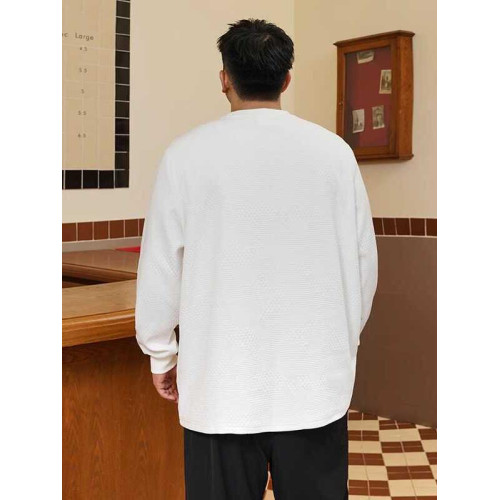 潮牌大碼男裝秋新款簡約寬松休閒胖子加肥加大打底衫圓領長袖T恤 潮牌大碼男裝秋新款簡約寬松休閒胖子加肥加大打底衫圓領長袖T恤