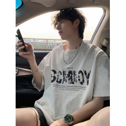 短袖T恤男款夏季純棉美式ins潮牌痞帥高街寬松青少年半袖上衣體恤