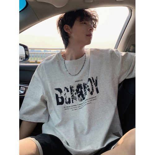 短袖T恤男款夏季純棉美式ins潮牌痞帥高街寬松青少年半袖上衣體恤