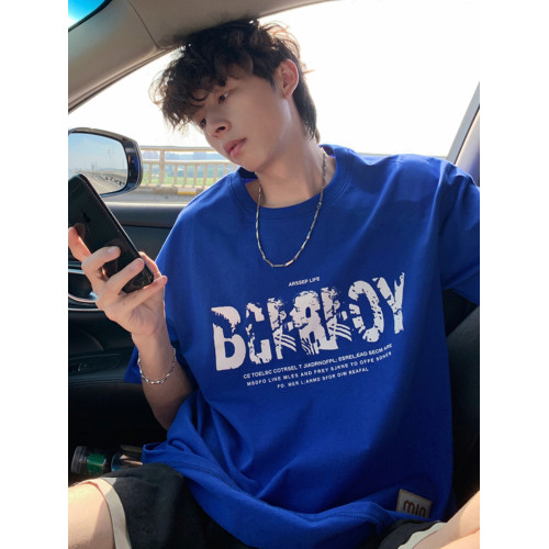 短袖T恤男款夏季純棉美式ins潮牌痞帥高街寬松青少年半袖上衣體恤