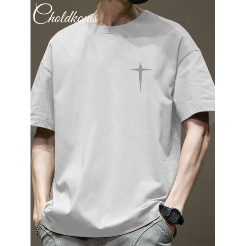 港風潮牌高街美式短袖T恤男夏季2025新款寬松半袖ins重磅純棉體恤 港風潮牌高街美式短袖T恤男夏季2025新款寬松半袖ins重磅純棉體恤