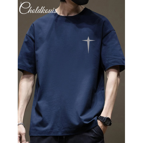 港風潮牌高街美式短袖T恤男夏季2025新款寬松半袖ins重磅純棉體恤 港風潮牌高街美式短袖T恤男夏季2025新款寬松半袖ins重磅純棉體恤