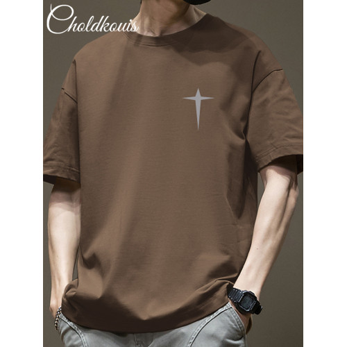 港風潮牌高街美式短袖T恤男夏季2025新款寬松半袖ins重磅純棉體恤 港風潮牌高街美式短袖T恤男夏季2025新款寬松半袖ins重磅純棉體恤