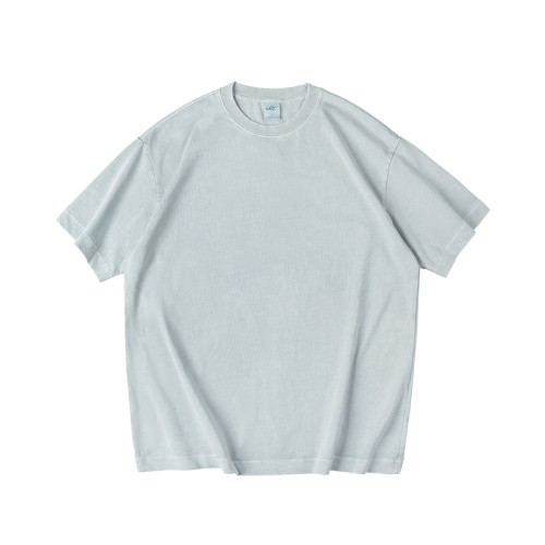 IDLT 成衣染 310g重磅寬松落肩廓形做舊水洗全棉TEET恤男潮V0302
