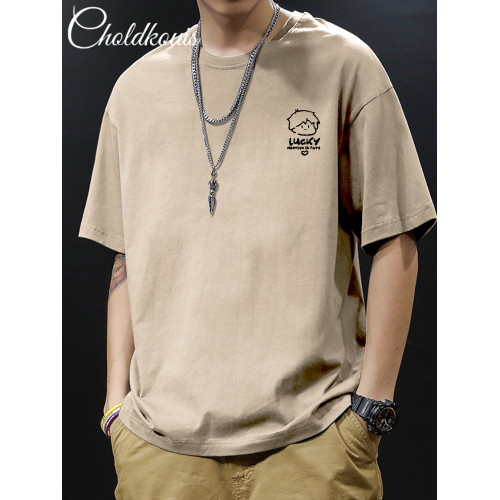 純棉短袖t恤男2025年新款夏季小衆設計感潮流ins寬松百搭休閒上衣