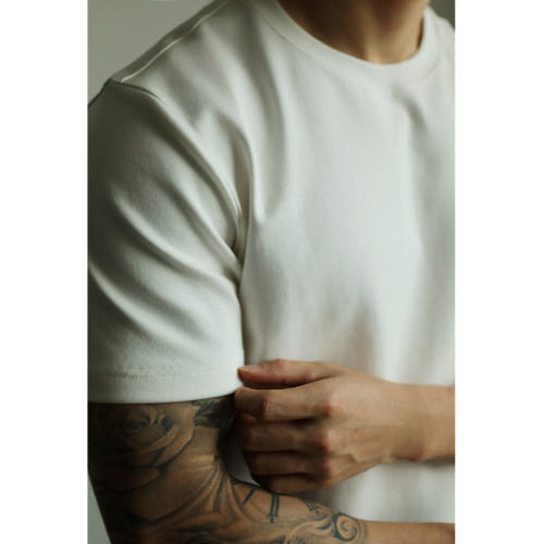 YUXIAN餘閒匹馬棉260G基礎圓領純色短袖T恤抗皺男春夏秋打底休閒