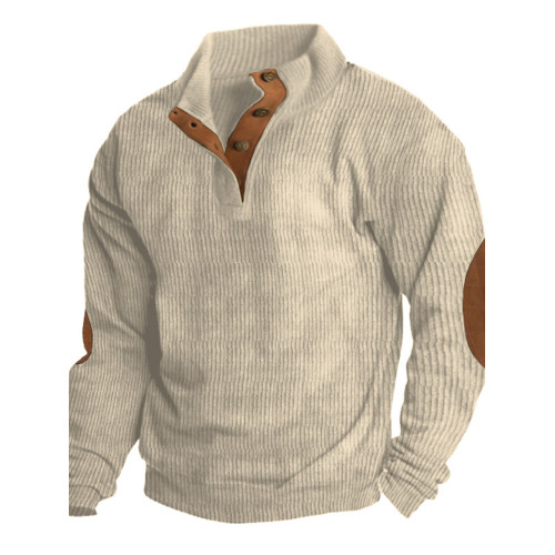 Men's sweatshirt 歐美男士戶外套頭燈芯絨休閒立領長袖衛衣T恤 Men's sweatshirt 歐美男士戶外套頭燈芯絨休閒立領長袖衛衣T恤