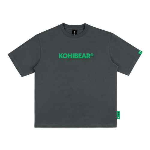 MMLAB KOHIBEAR夏季簡約印花白色黑色寬松純色圓領短袖T恤