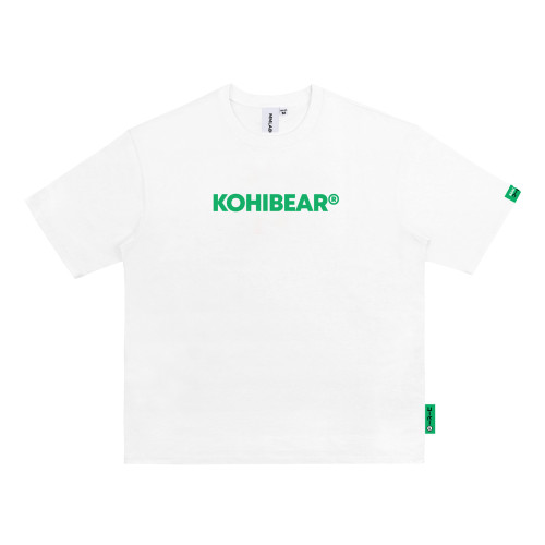 MMLAB KOHIBEAR夏季簡約印花白色黑色寬松純色圓領短袖T恤