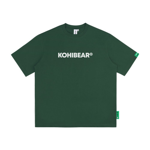 MMLAB KOHIBEAR夏季簡約印花白色黑色寬松純色圓領短袖T恤