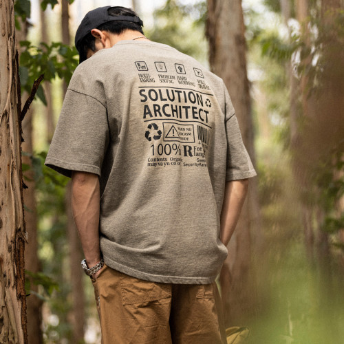 BGYO 美式復古水洗做舊T恤蠟染水洗休閒印花半袖短袖棉打底衫男夏