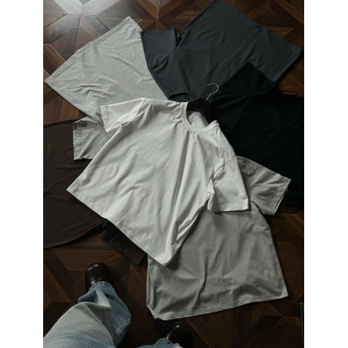 cleanfti夏季基礎百搭通勤短寬Boxy版型休閒復古小領口短袖T恤男 cleanfti夏季基礎百搭通勤短寬Boxy版型休閒復古小領口短袖T恤男