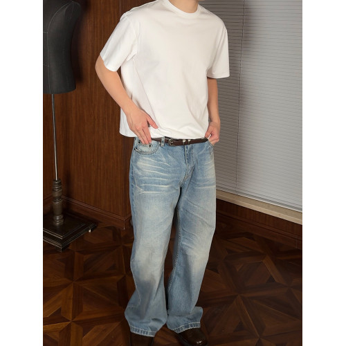 cleanfti夏季基礎百搭通勤短寬Boxy版型休閒復古小領口短袖T恤男 cleanfti夏季基礎百搭通勤短寬Boxy版型休閒復古小領口短袖T恤男